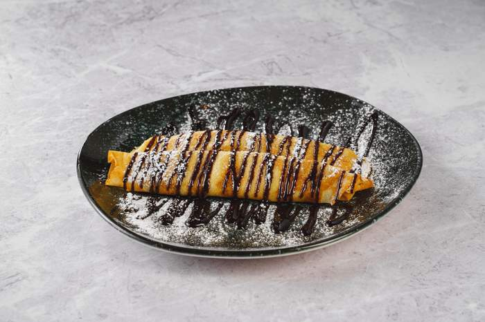 Блины с творожным сыром и бананом